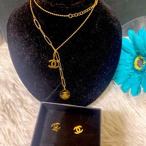 Stainless Steel  adjustable necklace with earrings